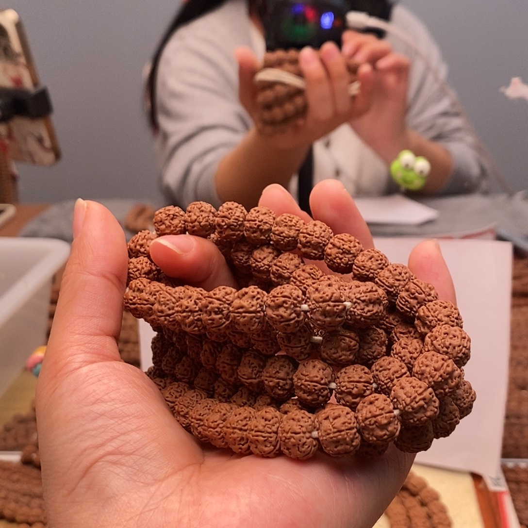 无***忧手串金刚菩提平细卡10.8的108