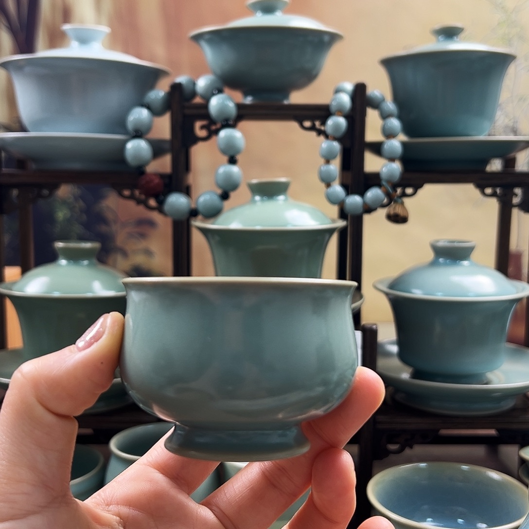 仿古青绿釉水玉兰杯福利