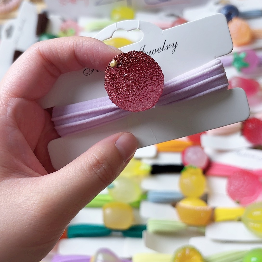 布艺非金属夜光杨梅发绳