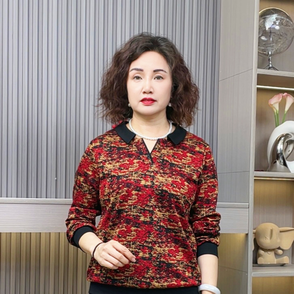 中老年女装秋季时尚中老年长袖宽松小衫长袖洋气妈妈装上衣