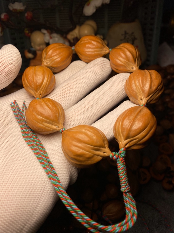 四花大尺寸圆核手持文玩2.5原皮素串橄榄核铁核