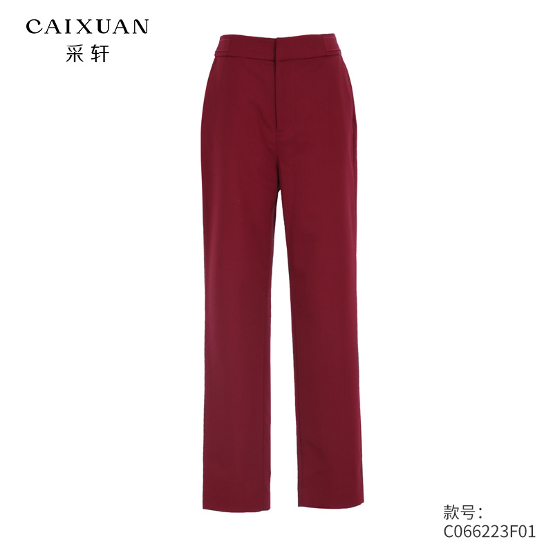  c066223f01CAIXUAN采轩简约显瘦绵羊毛西装直筒裤