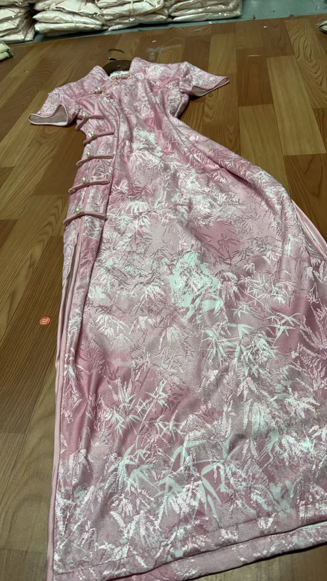 135-粉色 竹子  年轻 改良 旗袍