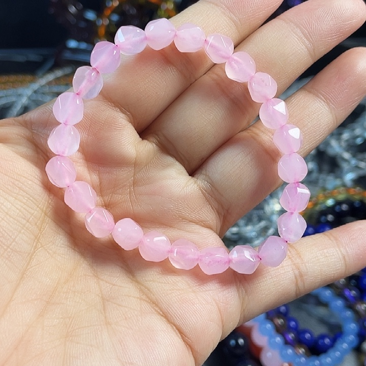 粉水晶碧玺（处理）刻面粉水晶