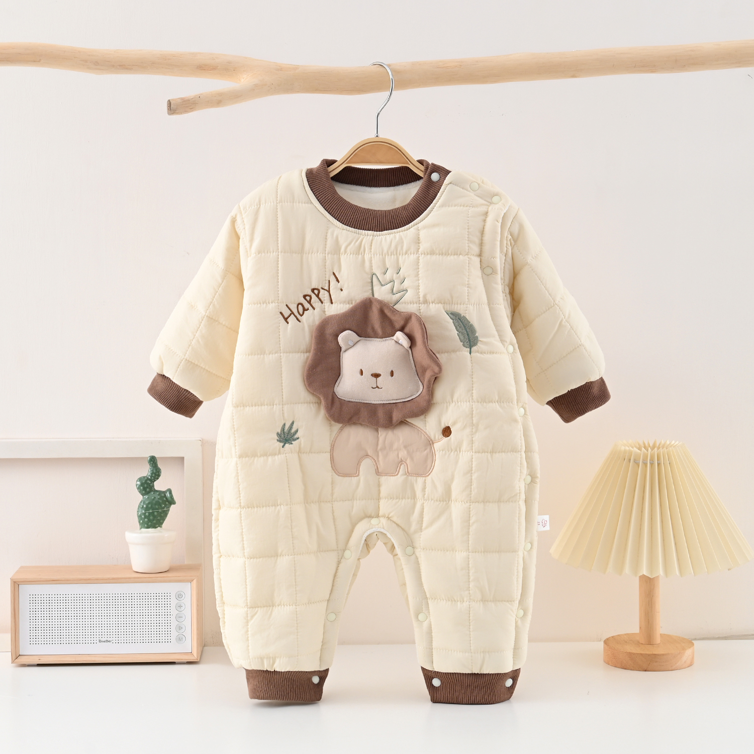 【五防面料】婴幼儿宝宝可爱卡通秋冬棉服加厚连体衣爬爬服新品保暖