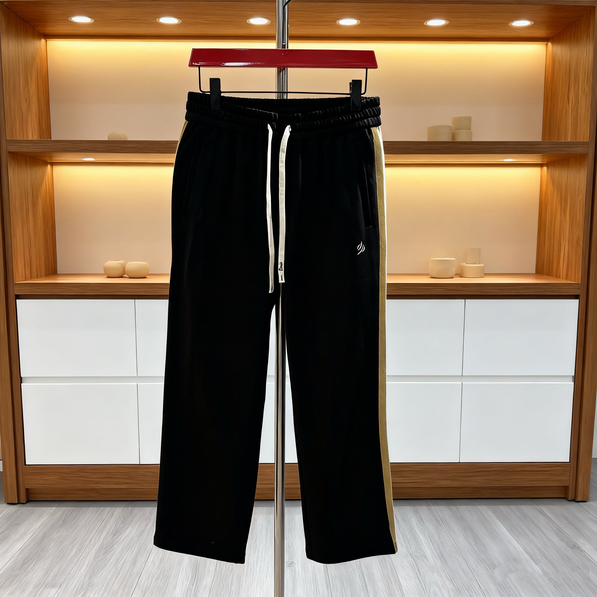 欧货春秋男士经典百搭休闲时尚潮流运动抽绳系带休闲长裤 9153