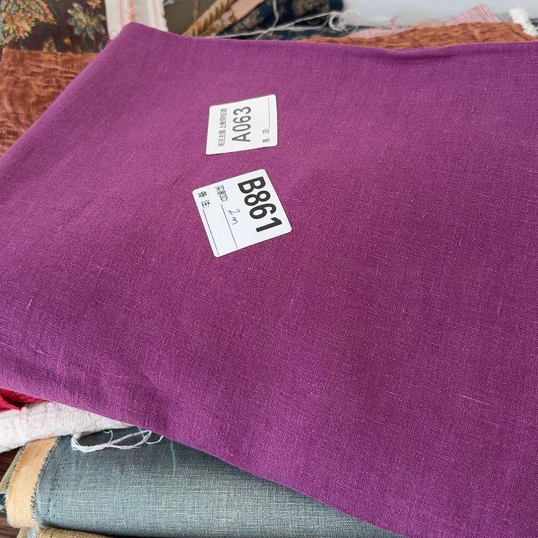 麻二米紫色汉麻17支面料