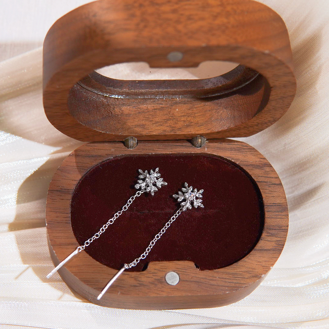 足银耳饰 【雪绒花】雪花耳线轻奢小众设计感精致养耳洞耳坠耳环