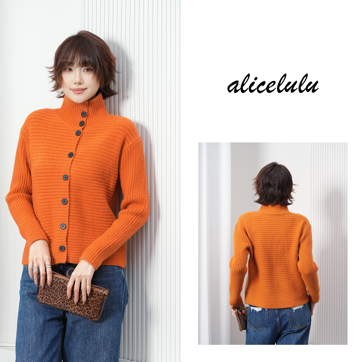 alicelulu 糖果学院. 柔软御寒针织衫 高领优雅内搭 S1035739U