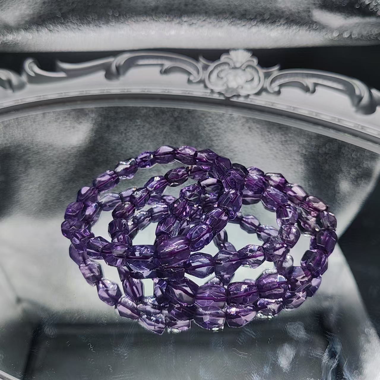硕夏天然紫水晶随形刻面单圈手链多样性发其一SX213