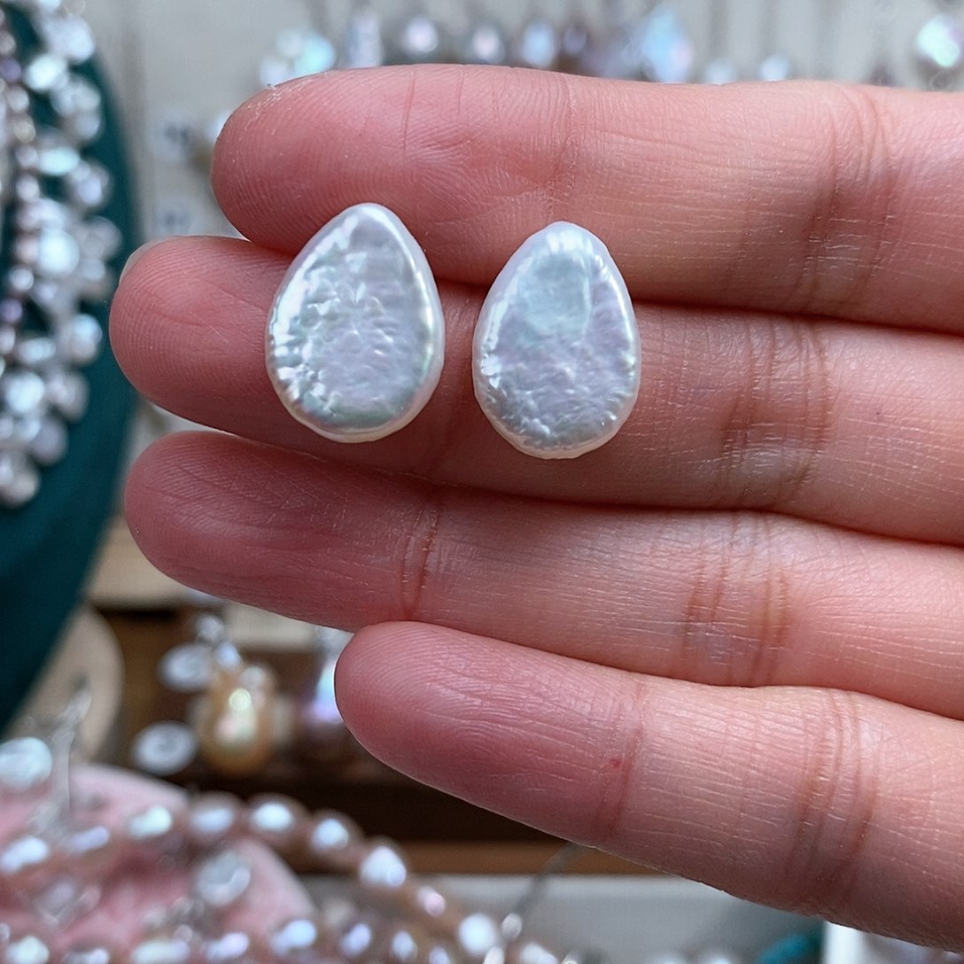 淡水珍珠耳饰银S925镶嵌