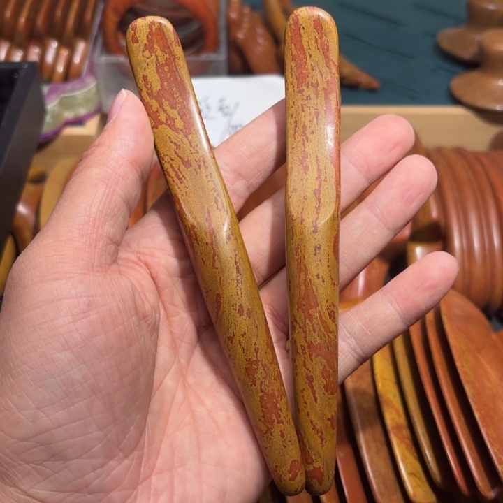 红砭石精品加长拨筋棒一对装