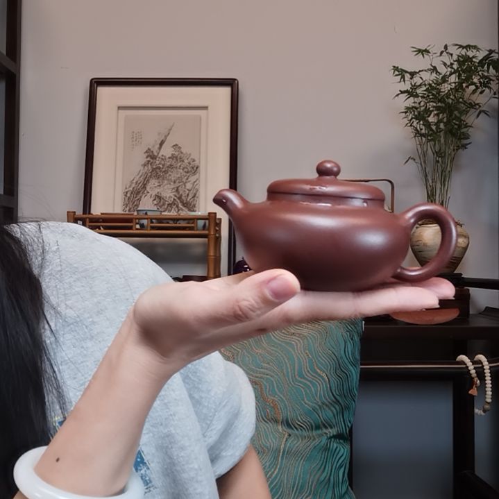 与***勉紫砂茶壶极简壶半手
