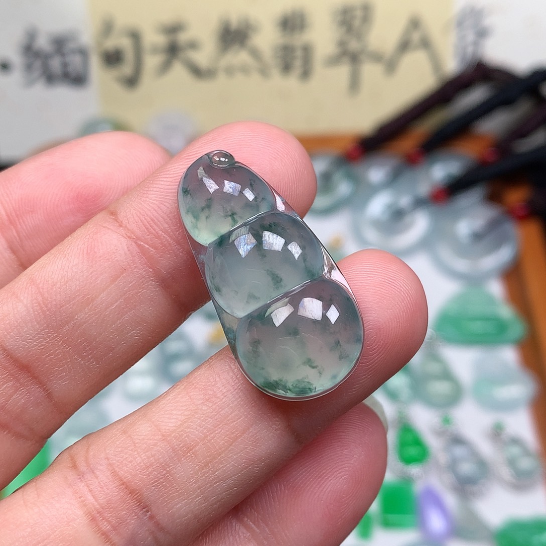 翡翠裸石缅甸天然A货翡翠冰种豆子