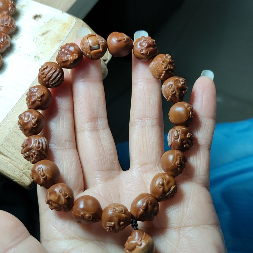 用***7手串/手链橄榄核须派小籽十八罗汉手串