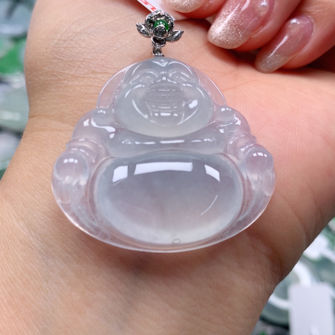 翡翠颈饰18K金镶嵌天然翡翠