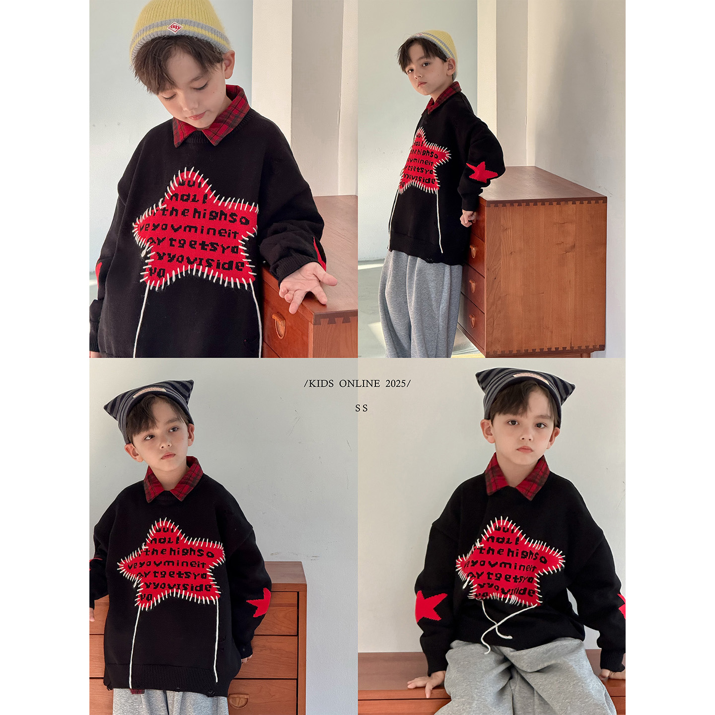 虾酱麻麻男童毛衣秋冬装2025新款男孩上衣加厚撞色保暖儿童针织衫