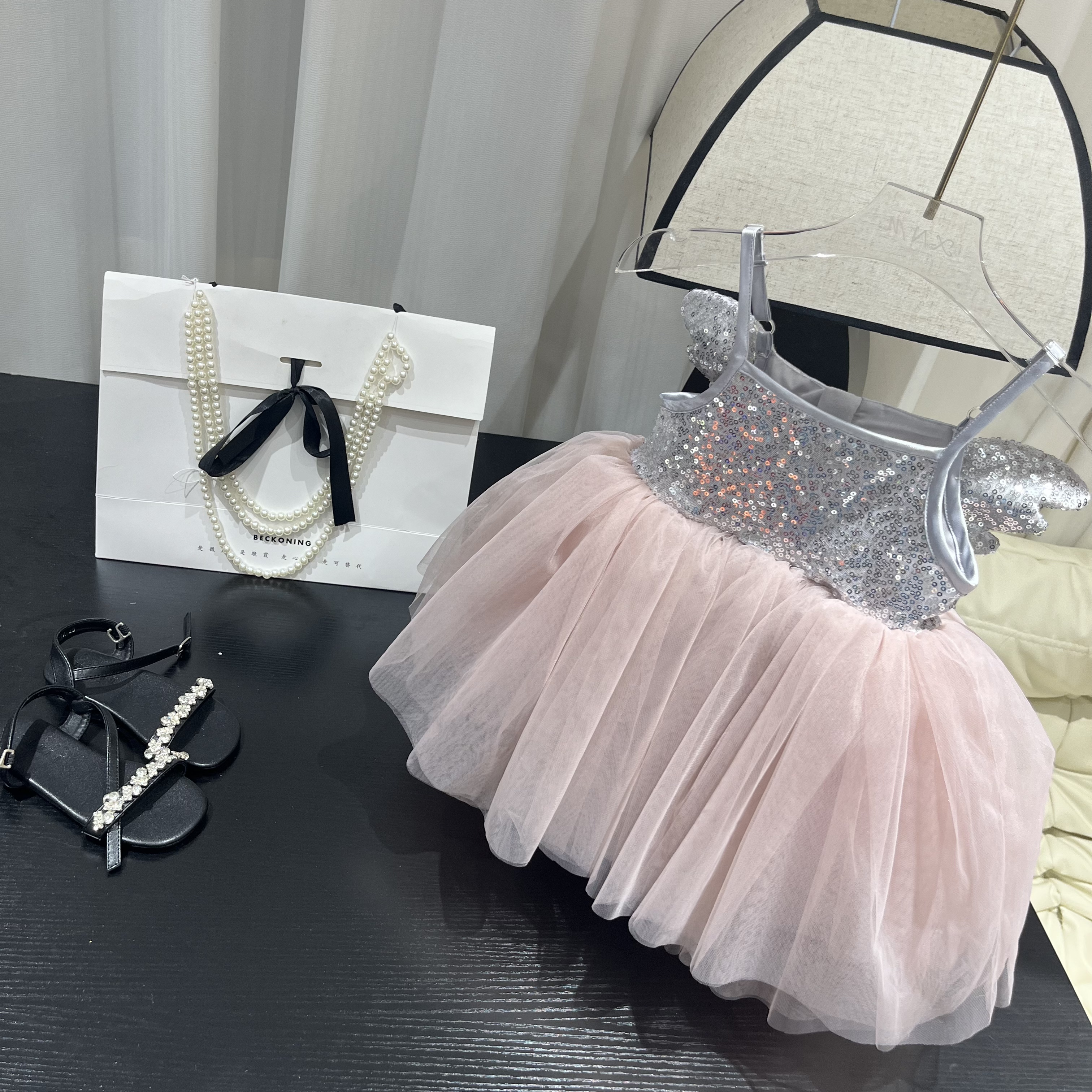 【6】夏季新款仙女亮片蓬蓬纱女童连衣裙