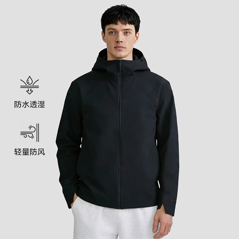 【PP】2026春秋男款户外运动软壳男士三防商务时尚连帽薄款冲锋衣
