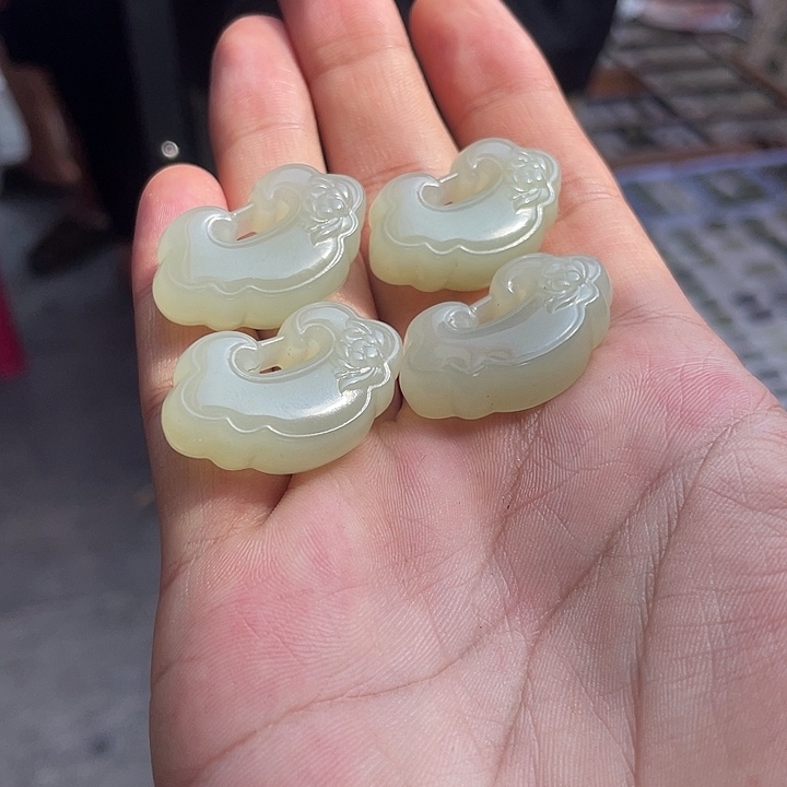 和田玉手镯未镶嵌巨漏祥云锁吊坠多样性发货拍一发一35