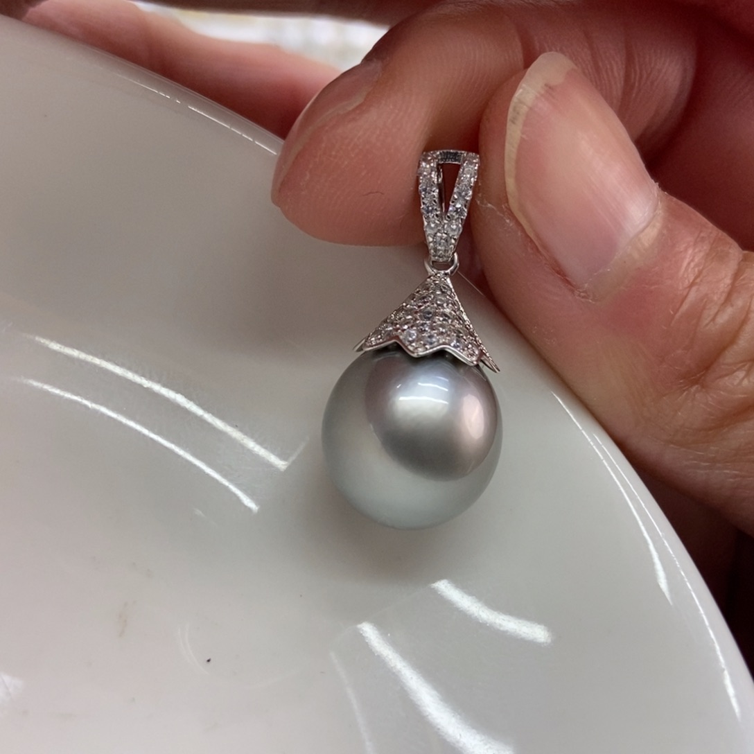 海水珍珠吊坠(不含链)银S925镶嵌