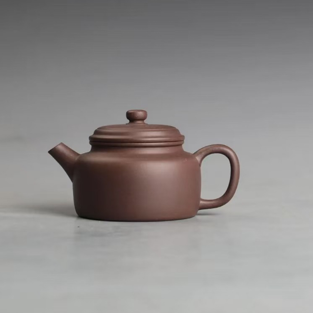 宜兴正宗天青泥小德钟紫砂壶130毫升，满内推，超精工，超薄胎90克