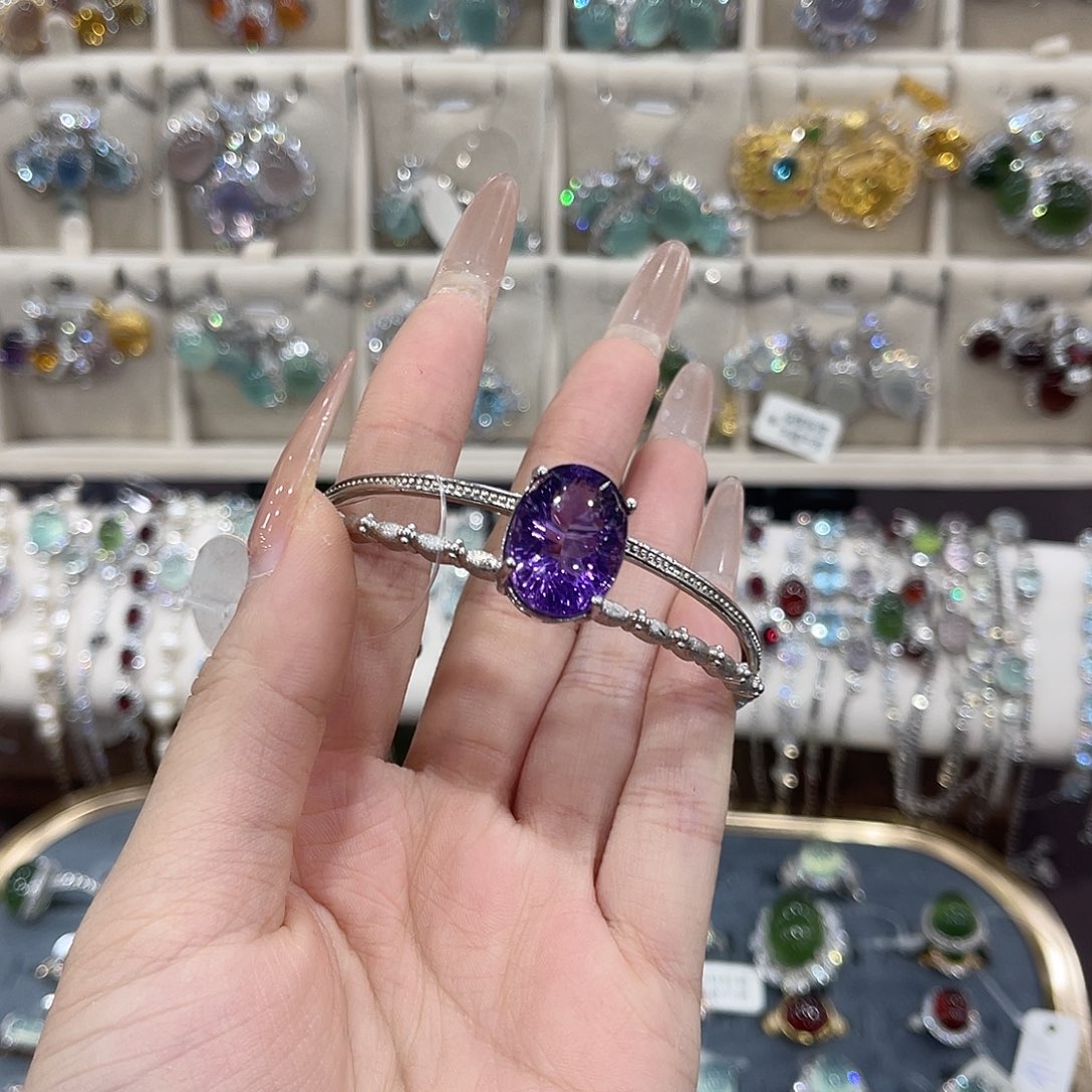 那***办手镯紫晶银S925镶嵌