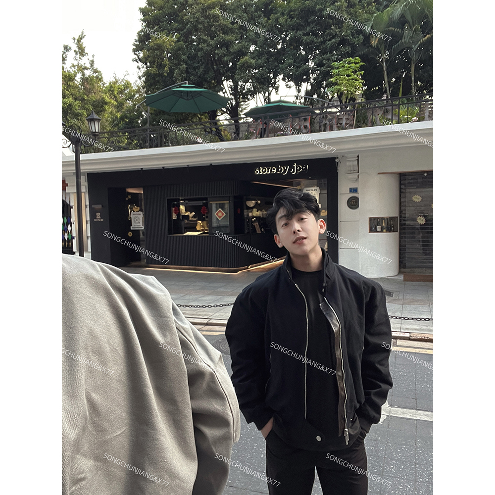 宋春江春季新款骑兵莽短款工装夹克挺阔美式高级感vibe立领外套