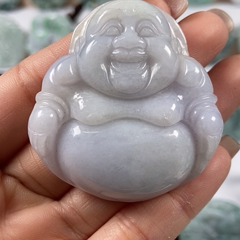 翡翠颈饰未镶嵌大佛有石纹裂福利