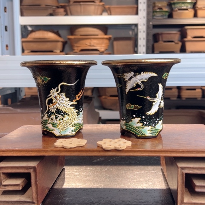 日本万年龙鹤对钵10.5cm