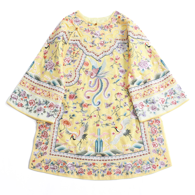 「凤舞朝阳」乐锦坊 正绢 手工原创设计百搭刺绣国潮女装汉服上衣