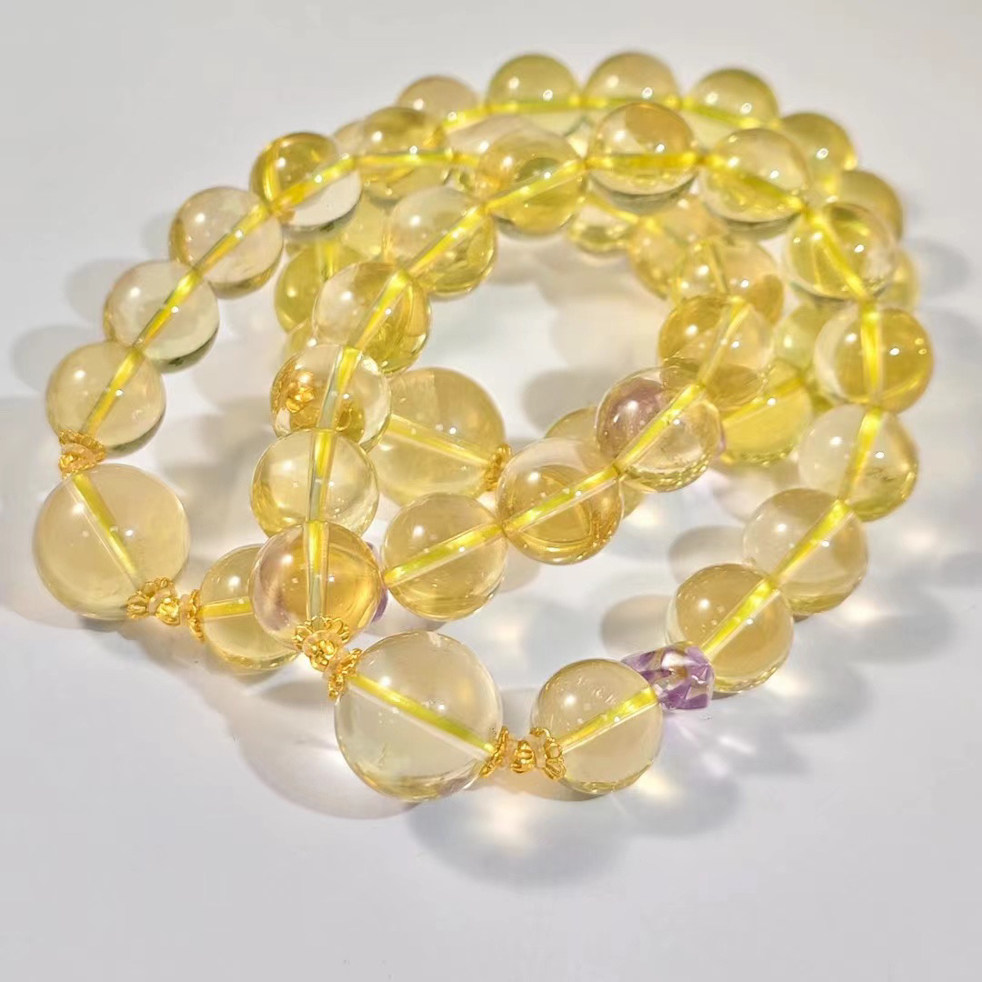 【书记甄选】原创黄水晶单圈手链 多样性发一件 约12mm 7066JS