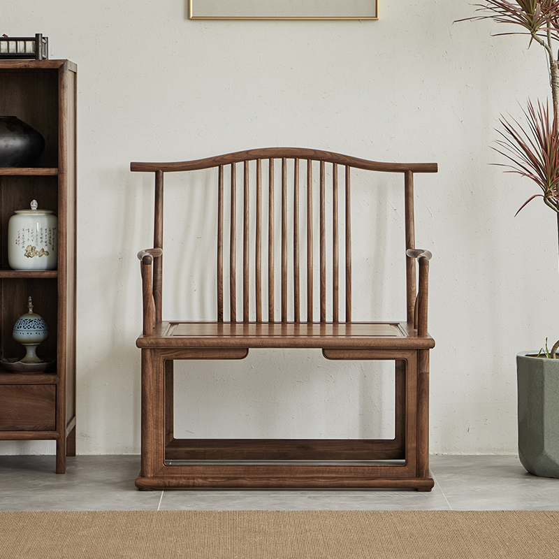 新中式椅子官帽椅书房书椅靠背椅摇椅茶椅围椅圈椅