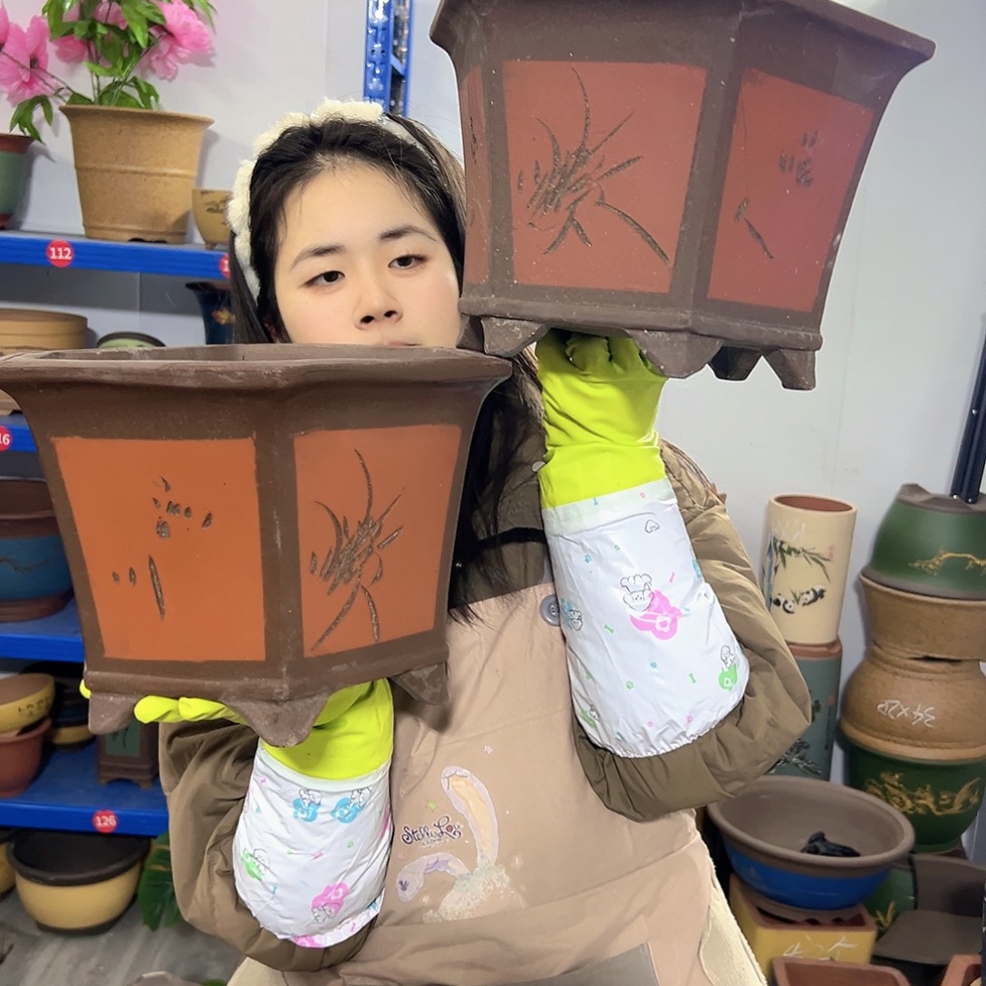 32+32红六方花盆花盆花盆