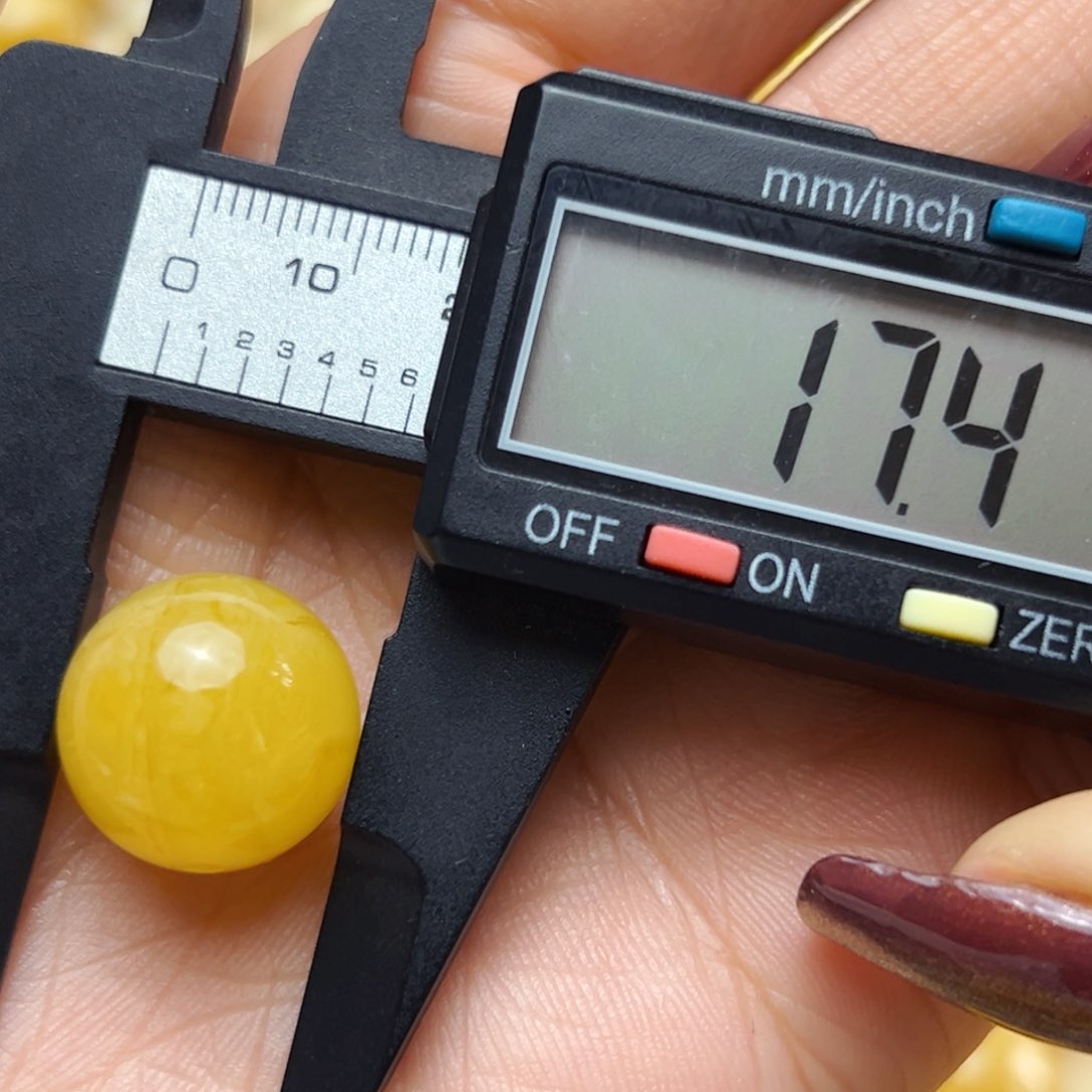 琥珀裸石未镶嵌17mm单珠