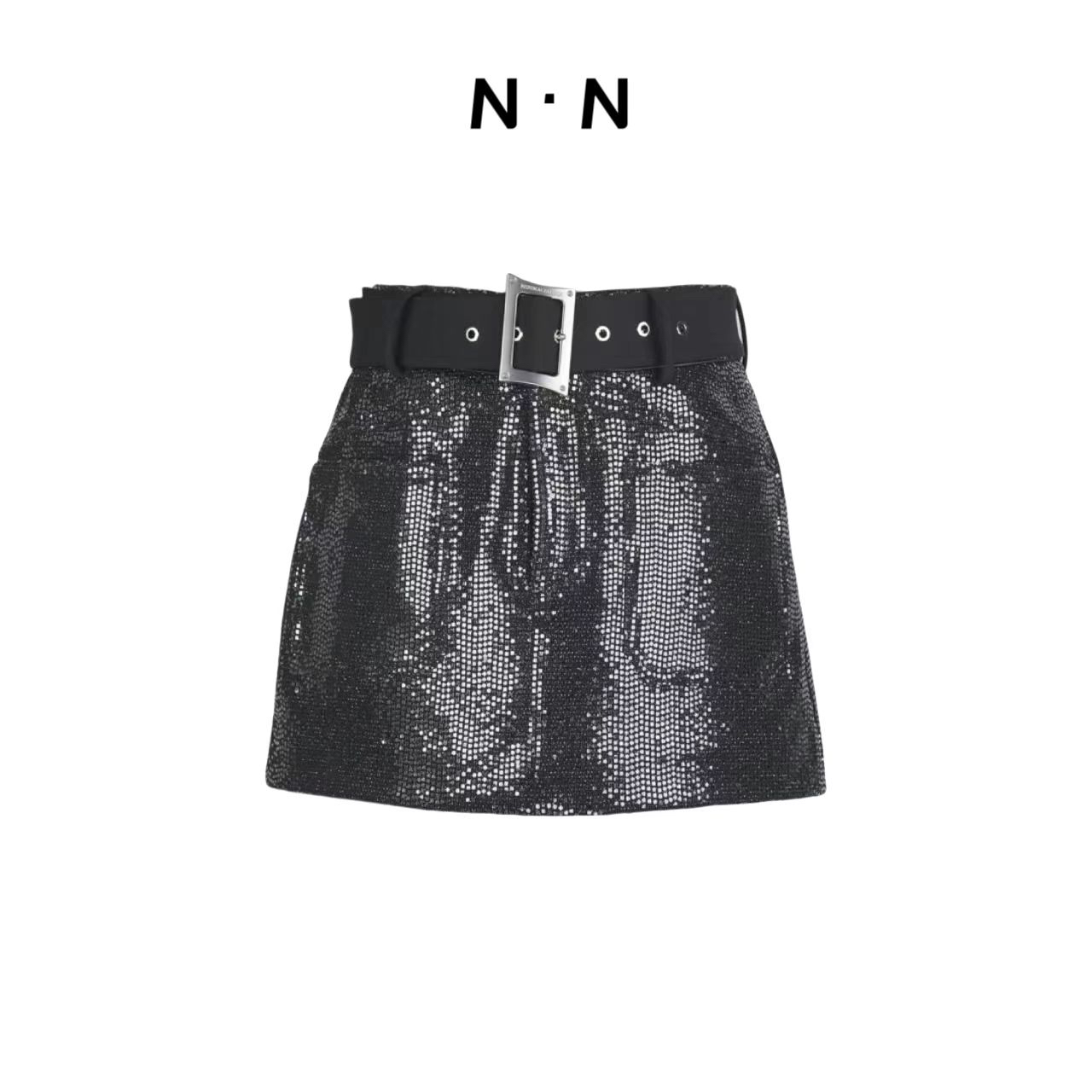 吉美•原创设计师款早春新款珠片短裙