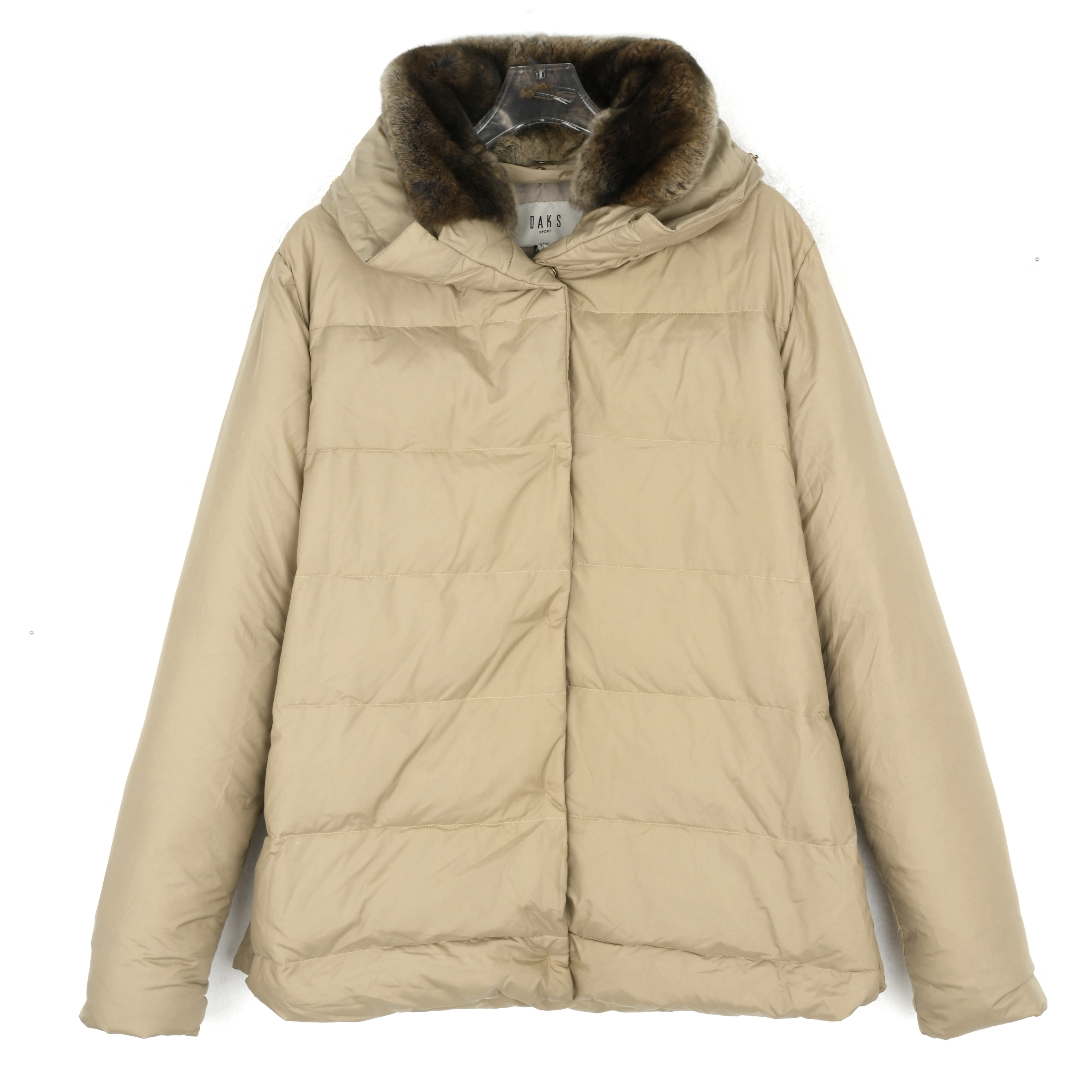 DAKS/达克斯女士可拆卸毛领卡其色百搭轻便棉服P880018098009