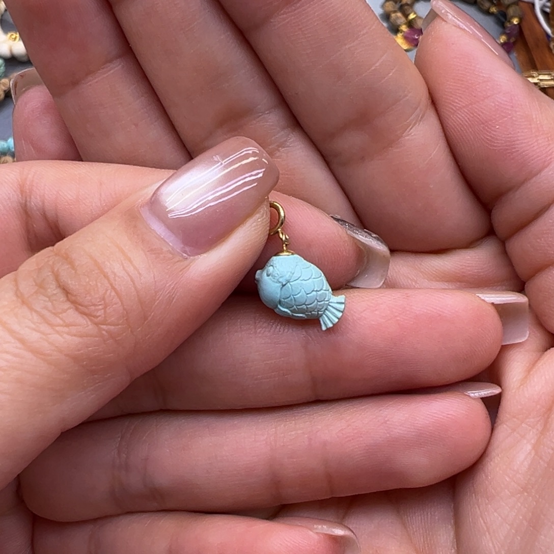 绿松石18K金镶嵌配件