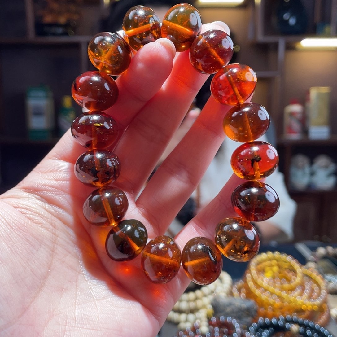 琥珀手链未镶嵌16m大手串