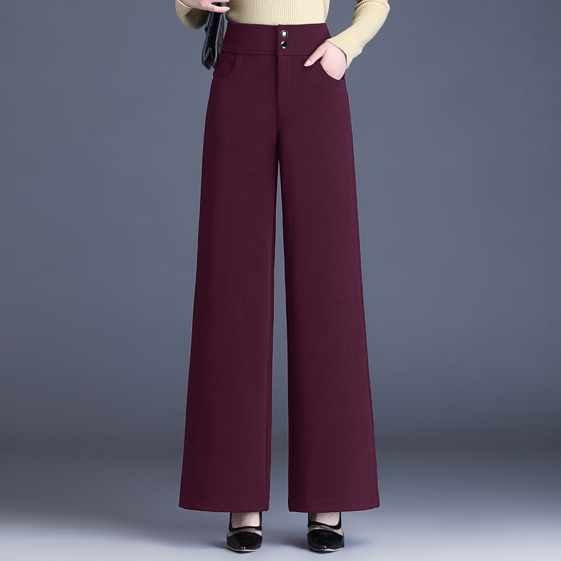 垂坠感显瘦阔腿裤女早春2025新款高腰简约通勤长裤时尚气质休闲裤