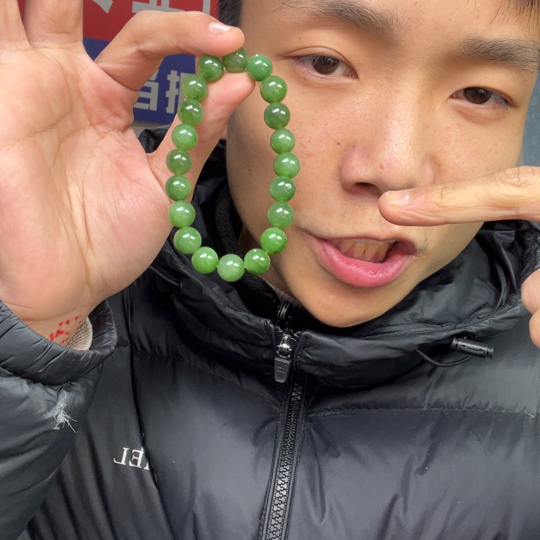 和田玉手链未镶嵌多样性俄罗斯碧玉卡10货头