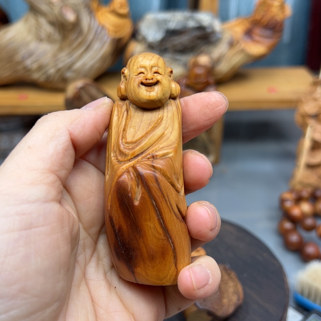 知***乐柏木崖柏木摆件手把件，