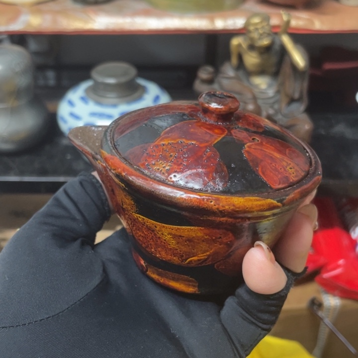 陶中古工艺品摆件