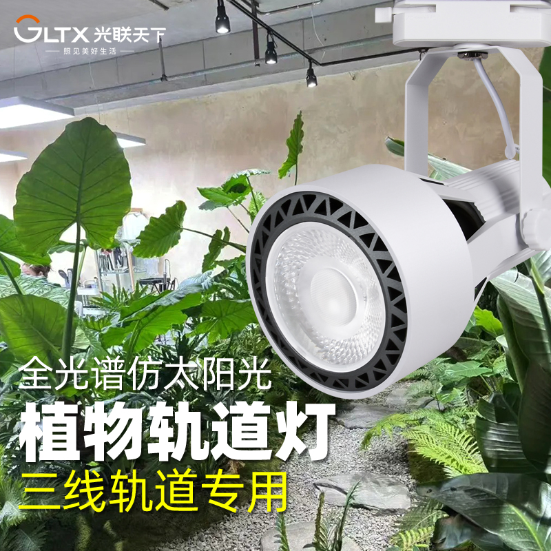 光联天下工程商用植物生长灯室内大型绿植雨林景观补光三线轨道灯