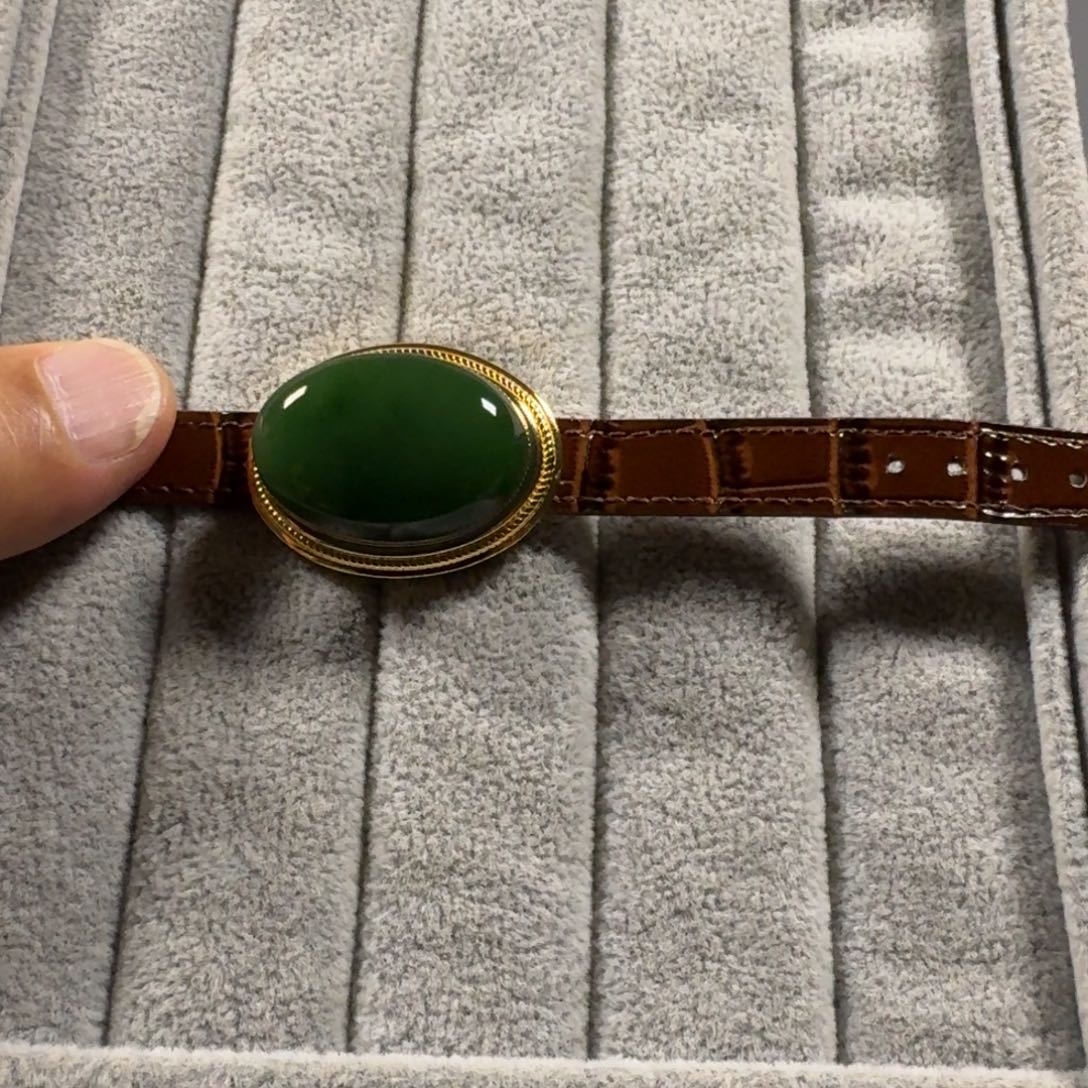 剩***王和田玉（碧玉）银S925镶嵌手链