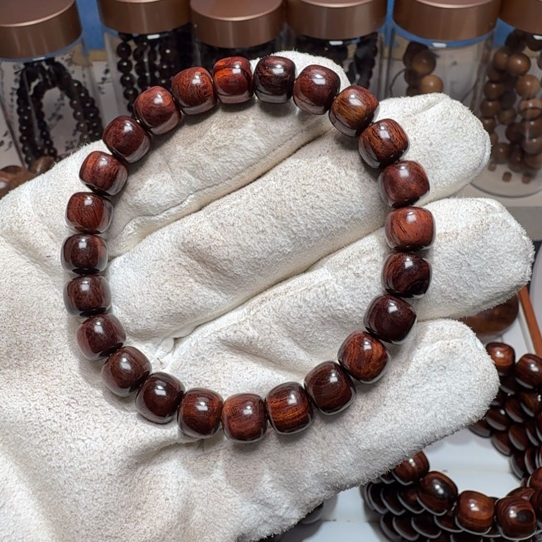 黄花梨/降香黄檀手串/手链海南黄花梨精工8✖️9紫红褐色