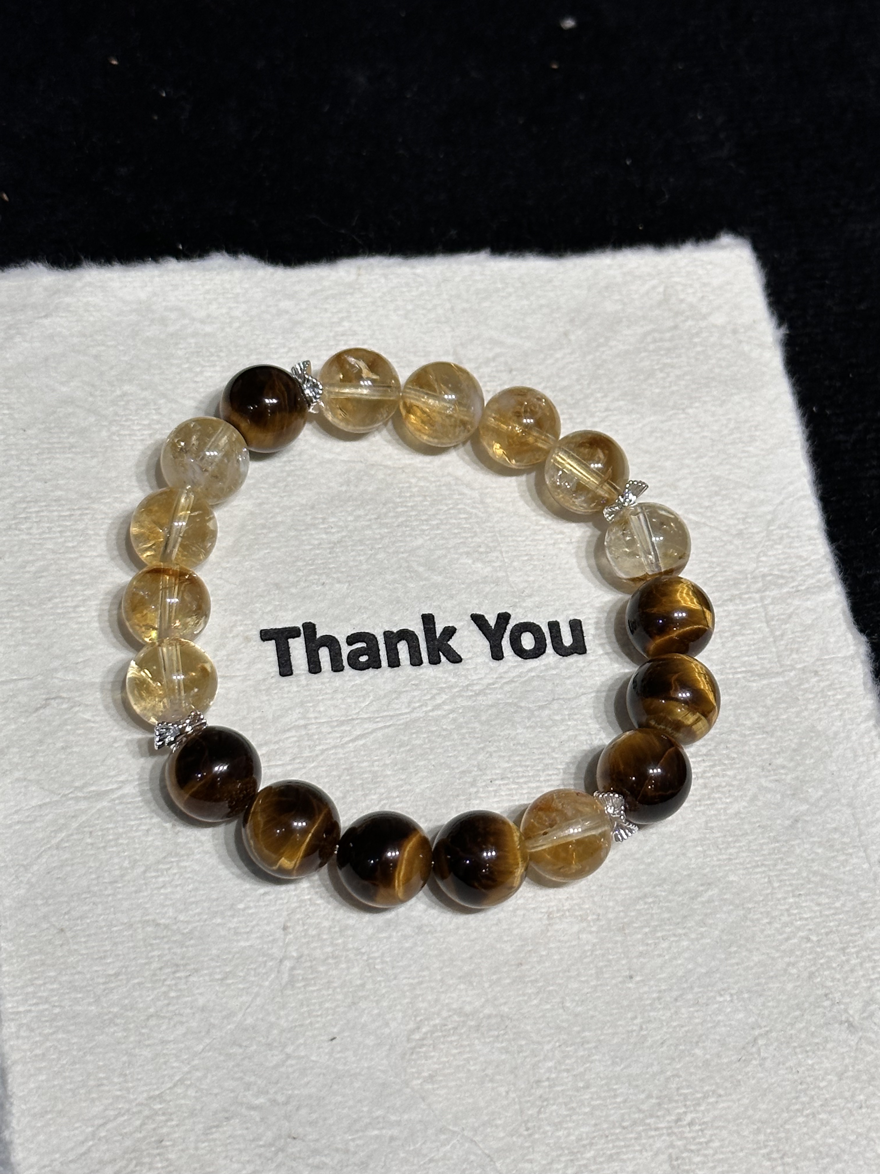 天然水晶黄塔晶虎眼石时尚情侣款百搭礼物