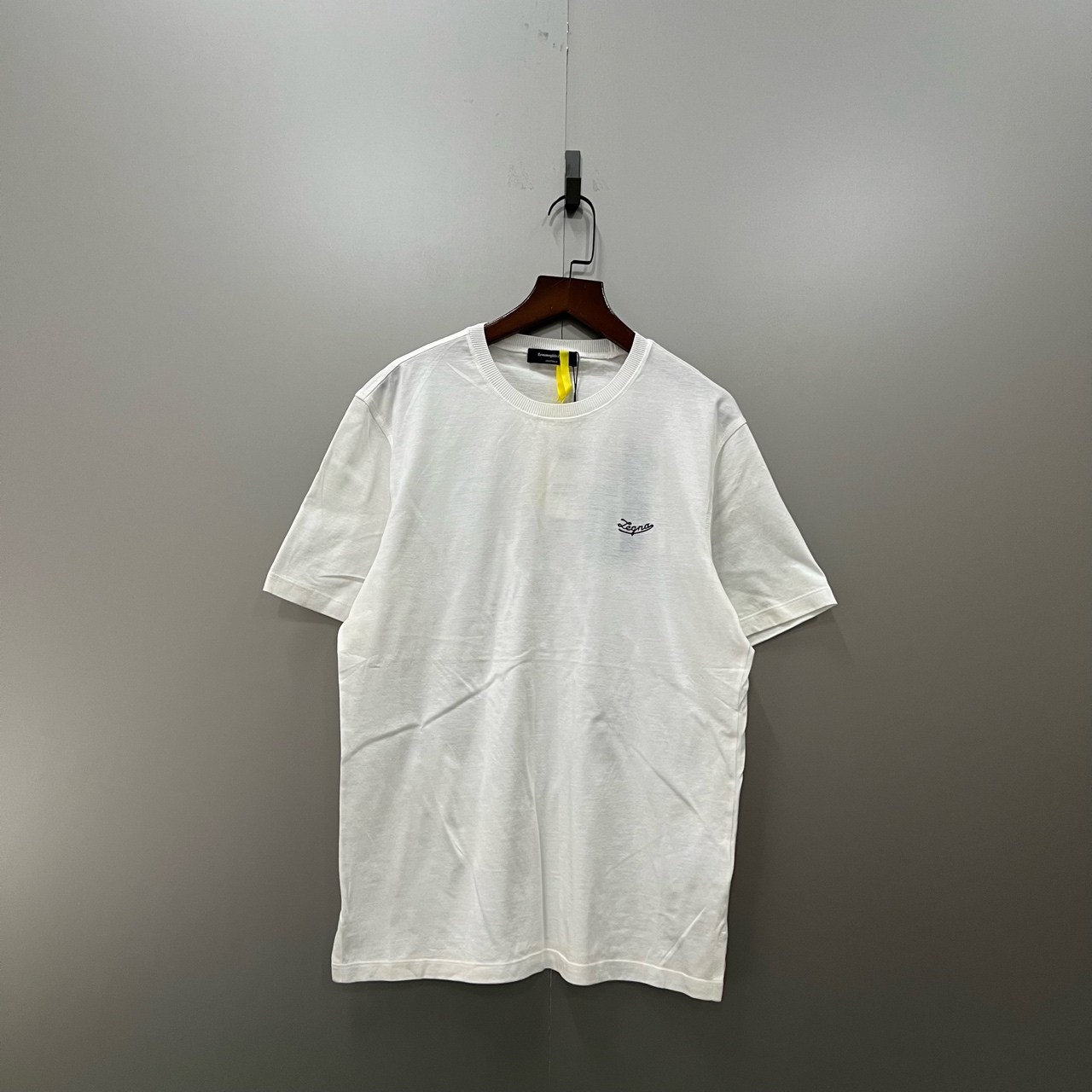 99新 ZEGNA (ll)白色刺绣logo短袖 46码 ki301604