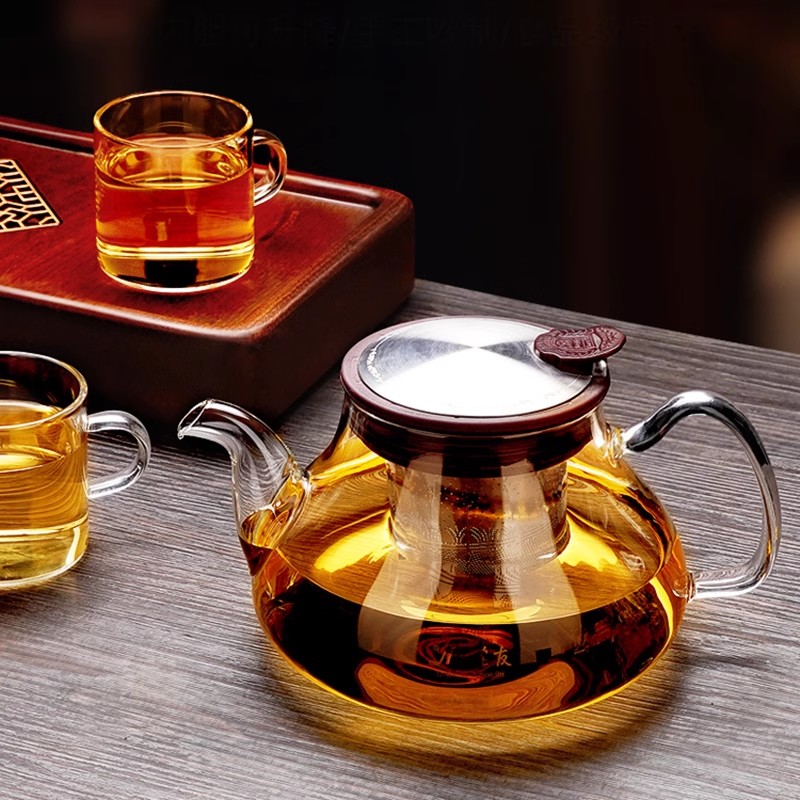 铭友耐热玻璃泡茶壶 家用冲茶器泡茶专用水壶 可电陶炉加热煮茶