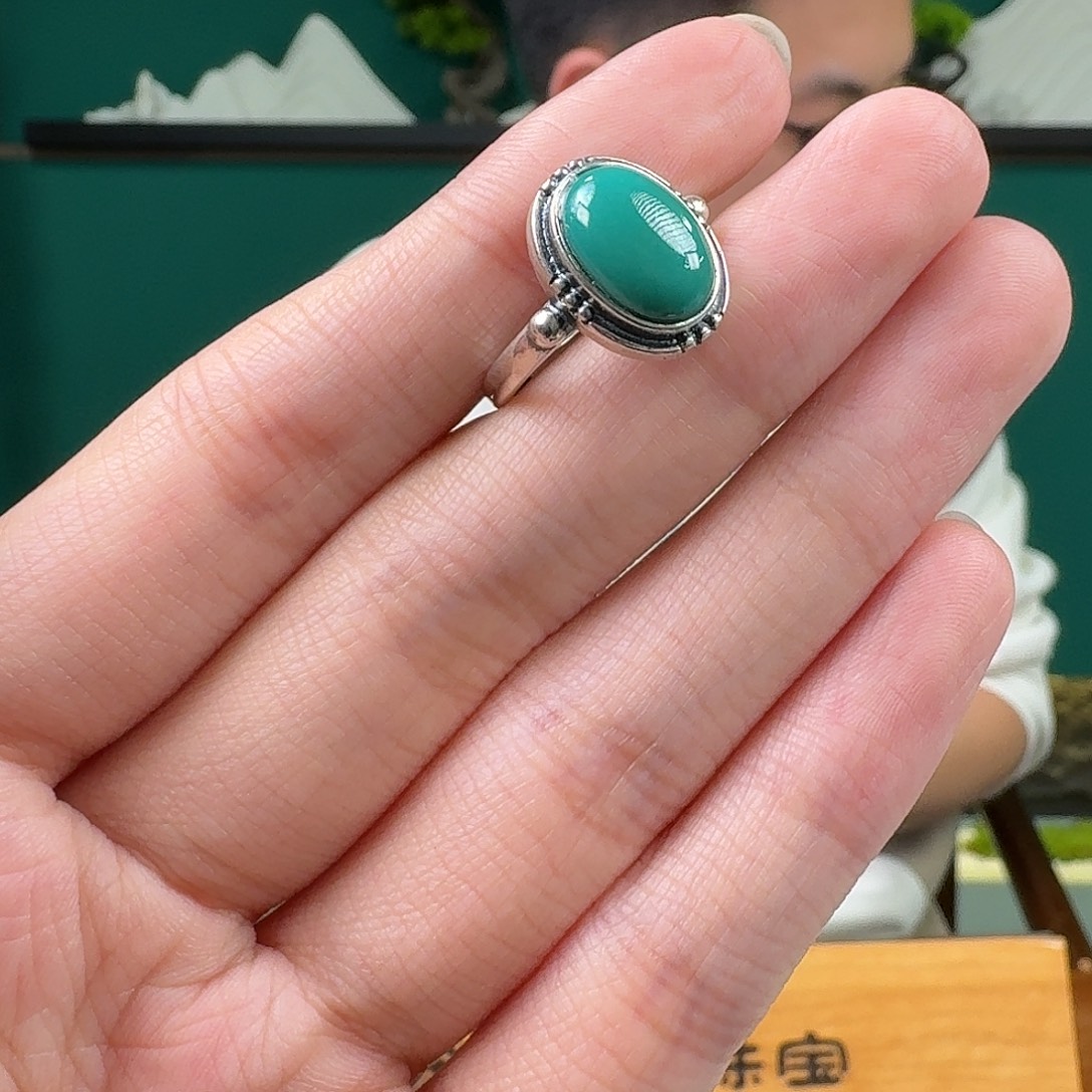 绿松石银S925镶嵌珠宝奇石86